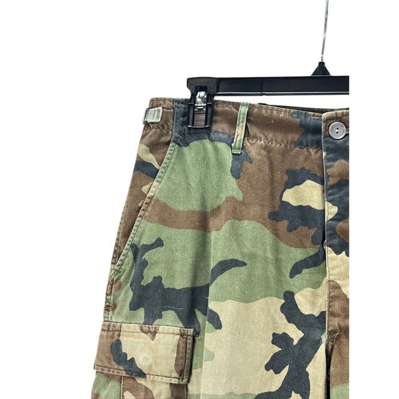 Vintage Military Camouflage Cargo Pants M Reg Adjustable Waist Cotton Outdoor - Picture 8 of 15